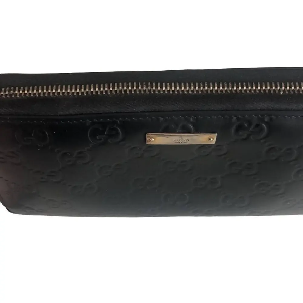 Gucci Black Guccissima Zip Around Long Wallet GG Signature leather - Picture 2 of 12